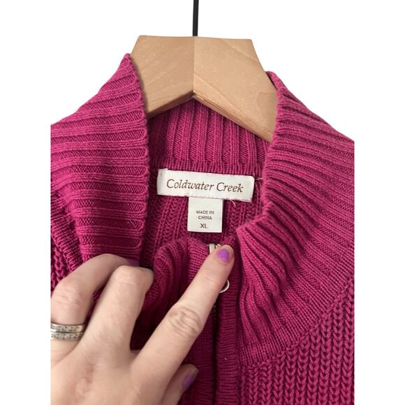 Coldwater Creek Full Zip Long Sleeve Knit Cardigan Sweater Size XL With Pockets - Picture 3 of 5